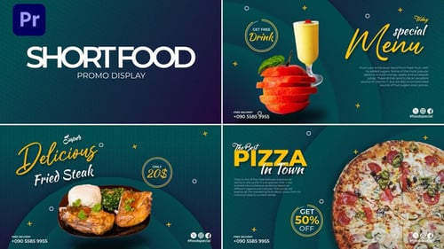 Short Food Promo Display | Premiere Pro MOGRT