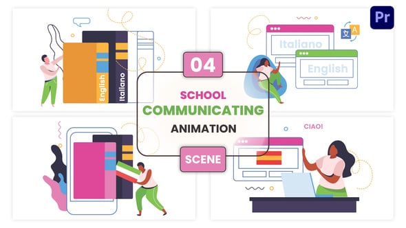 School Communicating Concept Animation Scene, Elements ft. academy ...