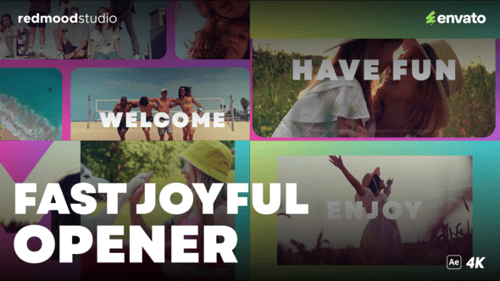 Dynamic Photo Video Opener with Energetic Text Reveals