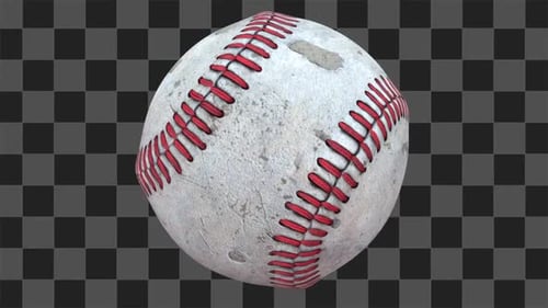 Used Baseball Spinning Alpha Channel Loop