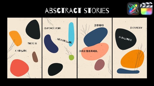 Abstract Organic Shape Stories with Dynamic Quirky Typography