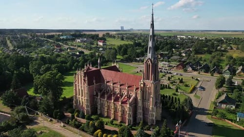 Old Retro Church of the Holy Trinity in Gerviaty, Grodno Region, Belarus