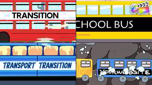 Playful Cartoon Vehicle Title Transitions
