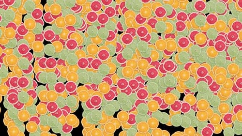 Vibrant Citrus Slices Falling Animated Background Transition