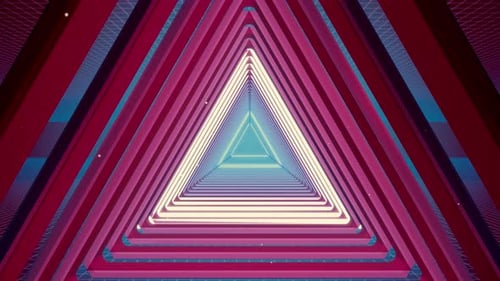 Flying Tunnel Triangle Light Retro 01 4K