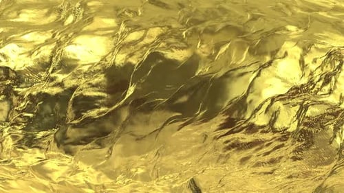 Abstract Golden Liquid Waves Seamless Looping Background