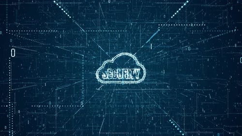 Futuristic Digital Network Cloud Security Title Reveal Animation