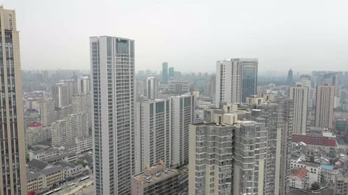 Flying Above China City