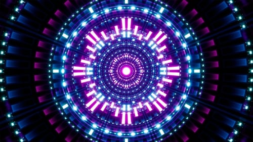 Dynamic Futuristic Neon Light Tunnel Animation