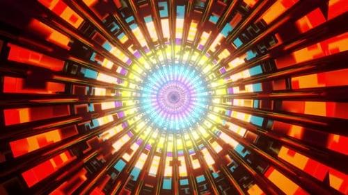 VJ Loop Tunnel Rainbow Shimmer