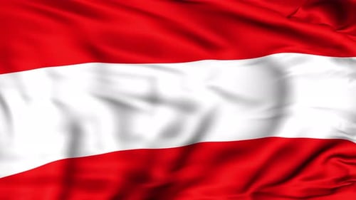 Seamlessly Waving Realistic Austrian Flag Animation