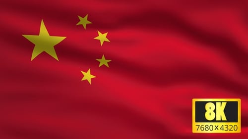 Realistic Waving China Flag Seamless Loop