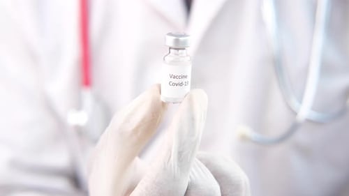 Close Up of Covid-19 Vaccine Vial