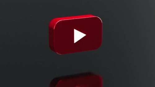Modern Shiny 3D Play Button Logo Rotation Loop