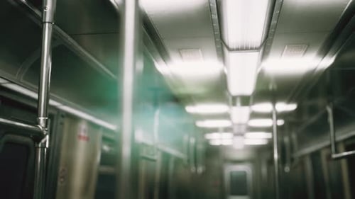 U-Bahn-Auto in den USA wegen der Coronavirus-Covid-19-Epidemie leer