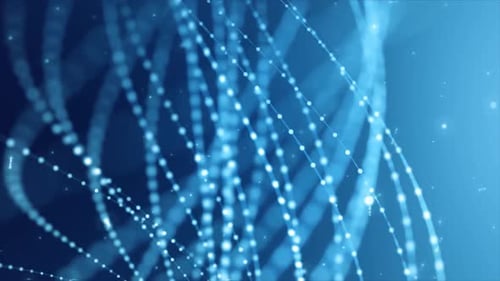 Abstract Futuristic Blue Glowing Data Lines Background Loop