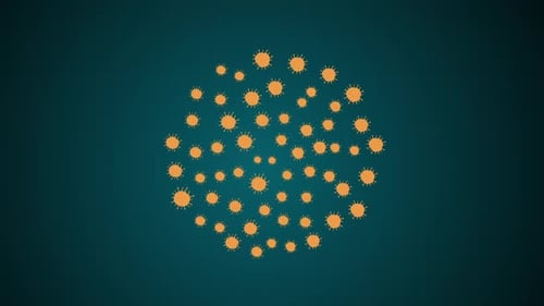 Animated Virus Cells Floating Medical Science Background Loop