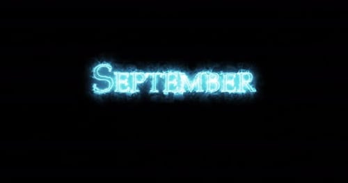 September Geschrieben mit Blue Fire