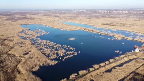 Lake Under Blue Cloudy Sky Aero