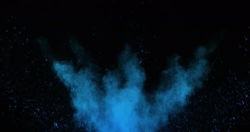 Blue Powder Exploding