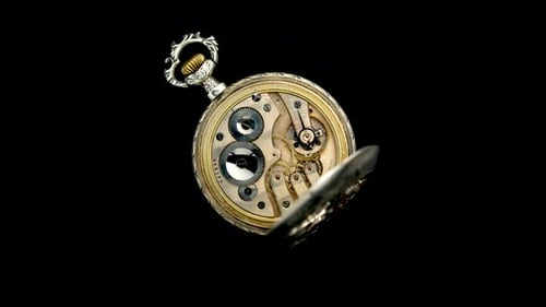 Drehmechanismus der alten Uhr. Nahaufnahme. Zeitraffer. Hintergrund Hintergrund