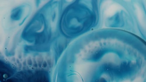 Blue and White Fluid Mix in Abstract Design