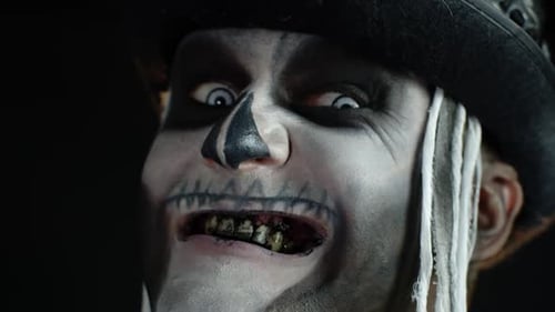 Close Up of Man in Halloween Costume