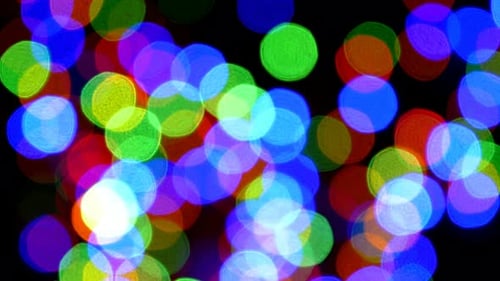 Blurred, Flickering, Multicolored Christmas Lights