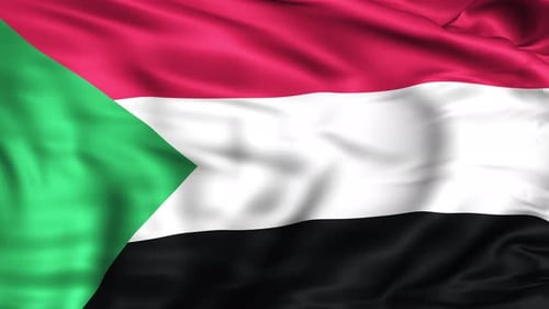 Waving Flag of Sudan Animation Loop