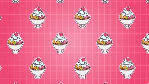 Sweet Dessert Sundae Seamless Pattern Motion Background