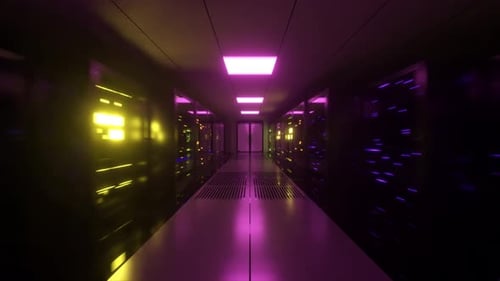 Digital Data Transmission to Data Servers Behind Glass Panels in a Data Center Server Room