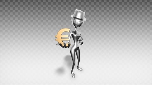 3D-Frau aus Silber - Zeichentrickserie Euro
