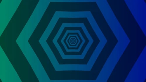 Abstract Hexagon Tunnel Loop Gradient Background Animation