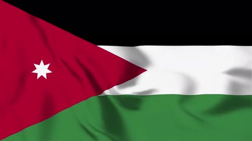 Waving Flag of Jordan Seamless Loop