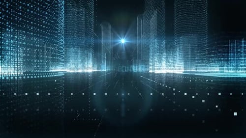 Skyscrapers Digital City Tech Word Investment