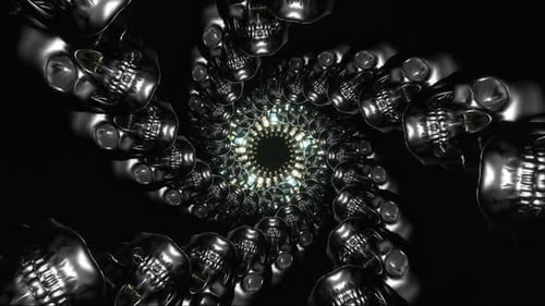 Psychedelic Skull Animation | Dark Trippy VJ Loop | HD