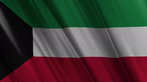 Waving Flag of Kuwait Animation