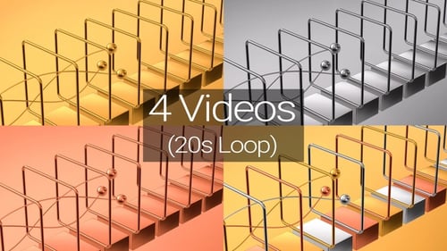 Abstract Flying Metal Beads Animation