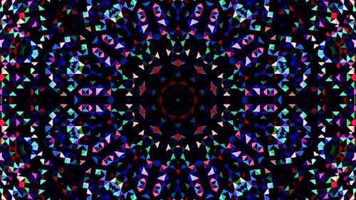 Vibrant Geometric Kaleidoscope Pattern Background Animation