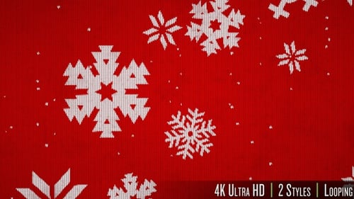 Knitted Christmas Snowflakes Seamless Loop Background