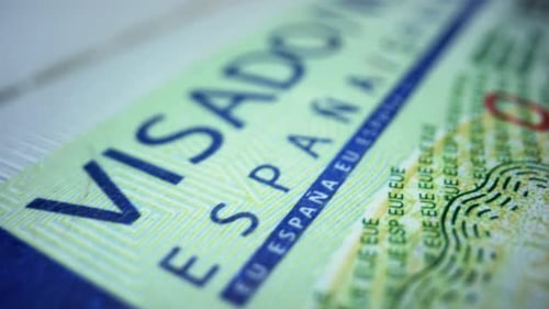 Close Up of Spanish EU Visa Document