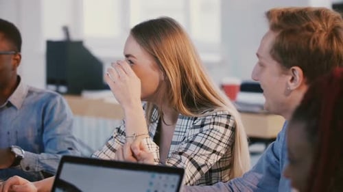Team Collaboration in Bright Modern Office Setting