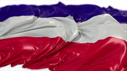 Animated Flag Banner with Red White and Blue Fabric