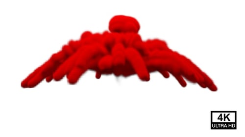 Dynamic Red Smoke Burst with Alpha Channel