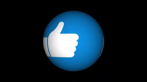 Modern 3D Rotating Thumbs Up Like Icon Animation