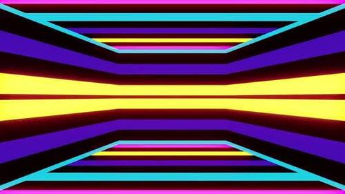 Abstract Neon Light Tunnel Loop Background Animation