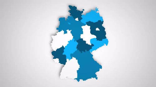 Animated Germany Map Reveal with Assembling Federal States