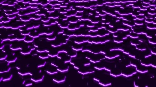Abstract Hexagon With Neon Geometry Background