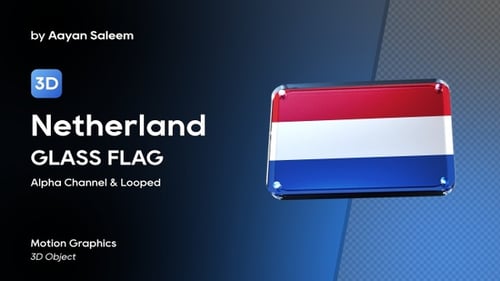 Netherland Flag 3D Glass Badge