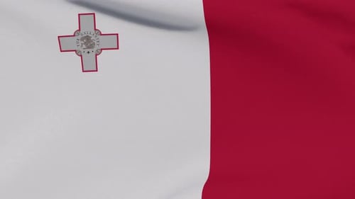 Realistic Waving Flag of Malta Background Loop